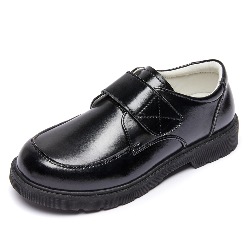 Factory direct boys leather shoes soft bottom British style primary school students black children's dress white performance shoes shoes