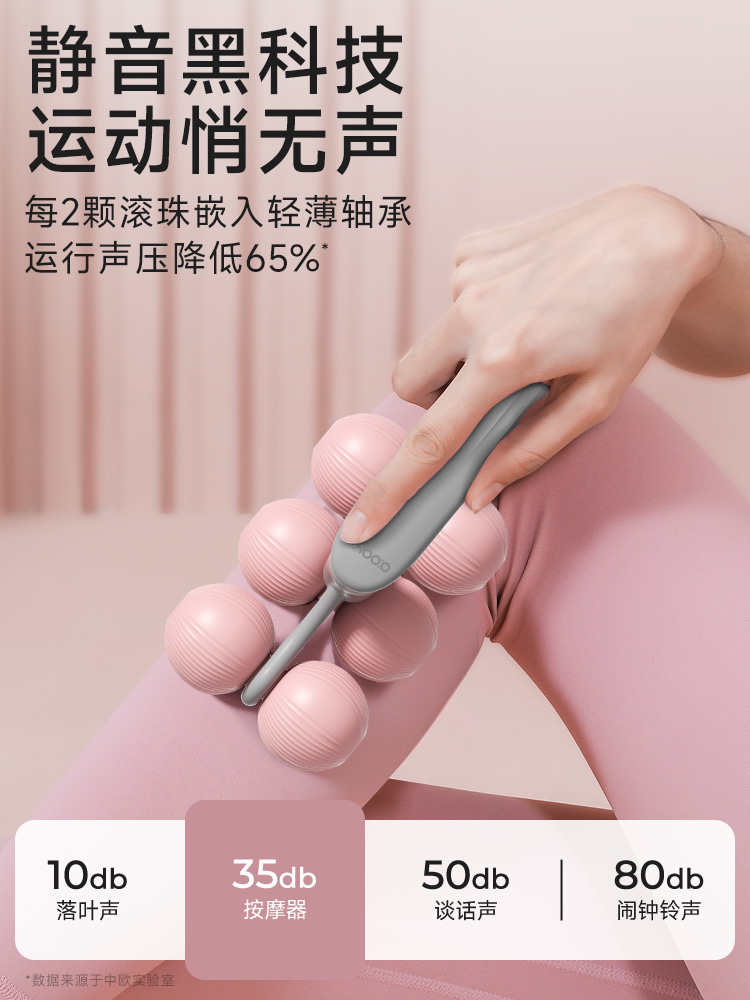 Ring-Shaped Leg Clamp, Compact and Lightweight, Yoga Home Fitness Equipment for Men and Women, Exercise and Relaxation, Handheld 6-Wheel Massager