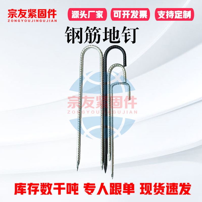 Customized Reinforced Tent Ground Nails M8M10M12 Special-Shaped Hooks Hot-Dip Color Zinc Special-Shaped Embedded Parts Camp Nails