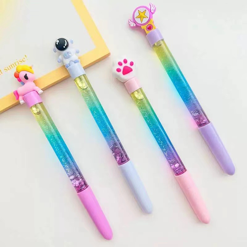Creative Girl Quicksand Gel Pen High Color Value Magic Wand Sequin Fashion Student Pen Sparkling Crystal Signature Pen