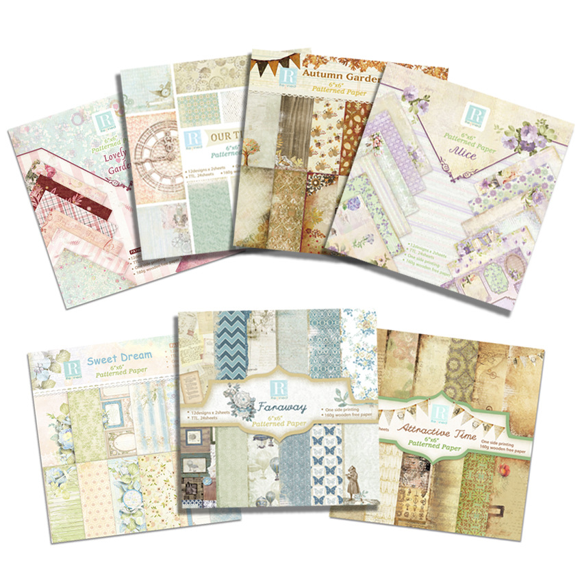 DIY фотоальбом скрапбук журнал справочник бумага для фона 6 дюймов односторонняя узорная бумага