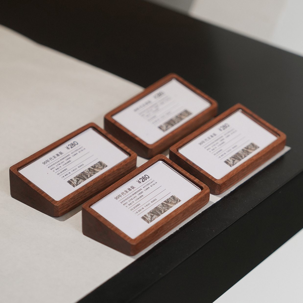 Solid Wood Product Price Tag, Famous Brand Bevel Table Sign, Walnut Company Conference Table Card, Table Card, Product Price Tag Table