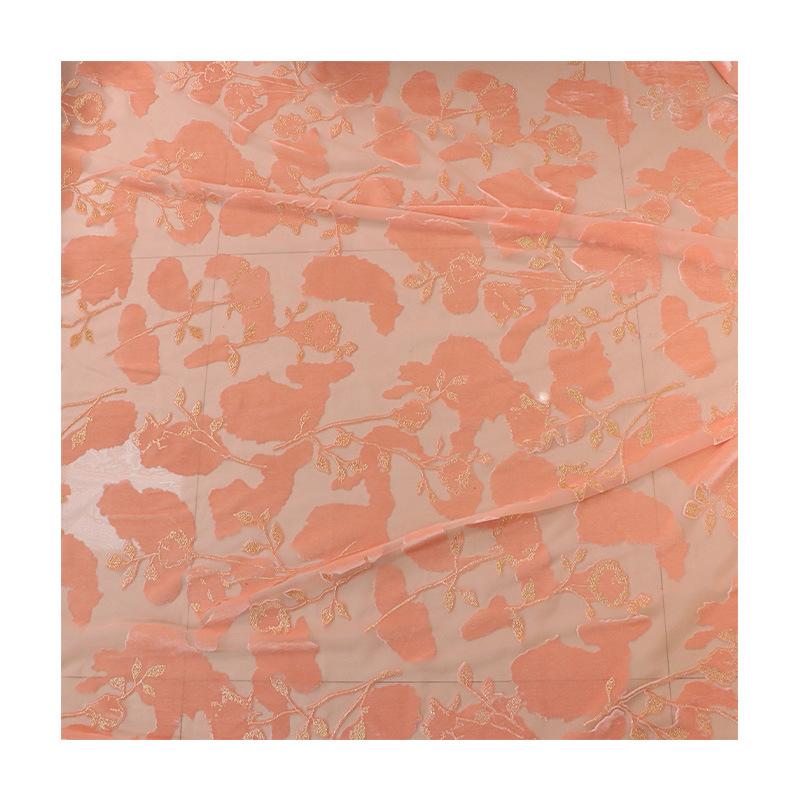 Woven velvet rotten flower brocade velvet printed gold fabric European and American women's nightgown dress cheongsam fabric wholesale