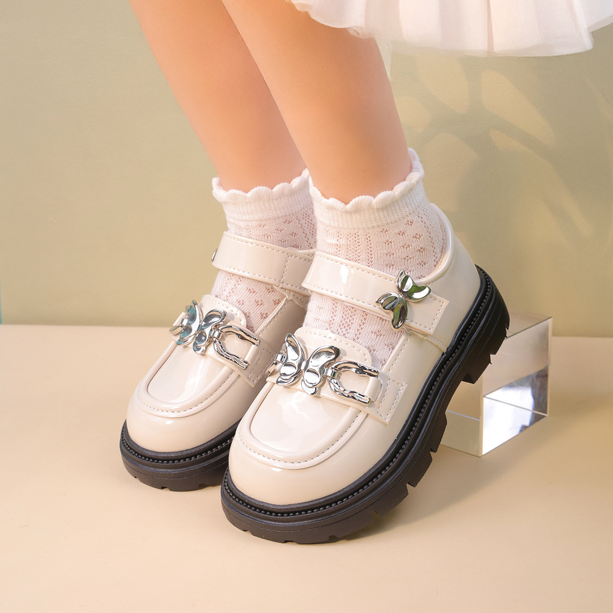 Black Leather Shoes for Children, British Style Performance Shoes, 2025 Casual Mary Jane Shoes for Older Children, Loafers, Versatile