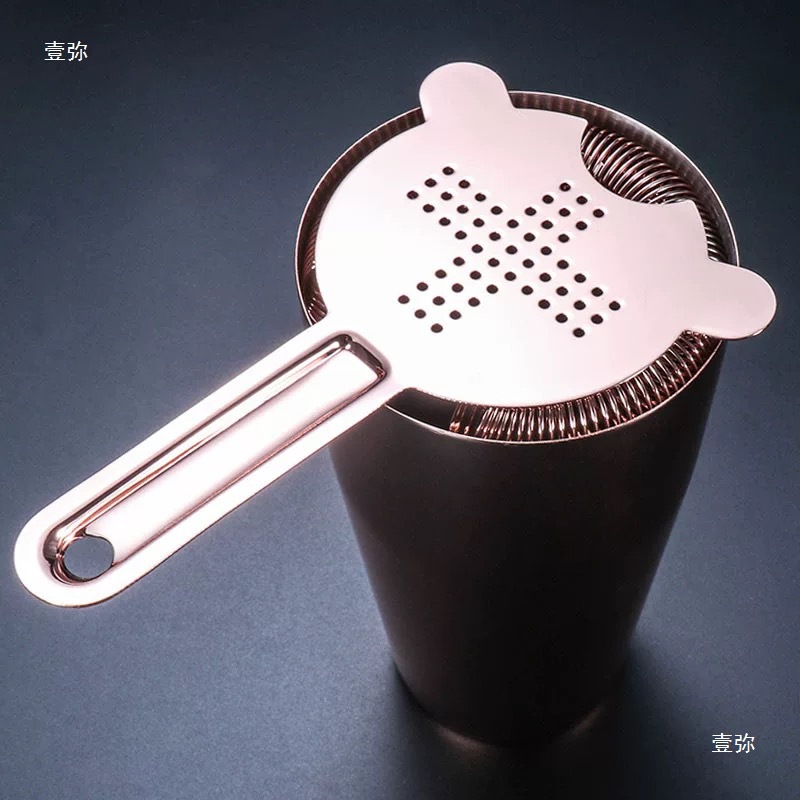 Professional Stainless Steel Cocktail Ice Strainer Cocktail Ice Separator Filter Ice Separator Mesh Stirrer Cup for Bar