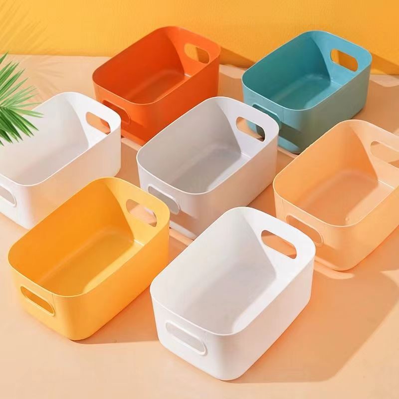 Desktop Storage Box Cosmetic Storage Box Kitchen Drawer Sundries Plastic Box Rectangular Fit Box snack basket