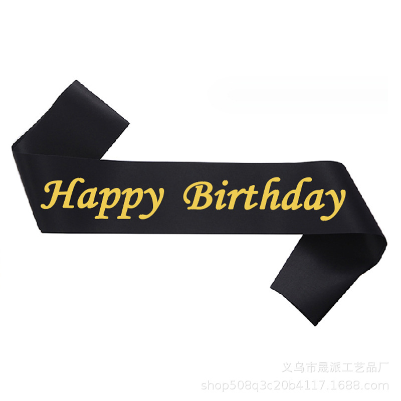 Birthday Shoulder Strap Happy Birthday Shoulder Strap Satin Birthday Ribbon Etiquette Belt Customized Logo