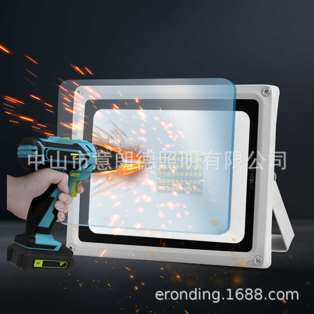 Cross-Border Amazon Thin Led Floodlight Floodlight Garage Warehouse Outdoor Waterproof 10W-100W Spotlight