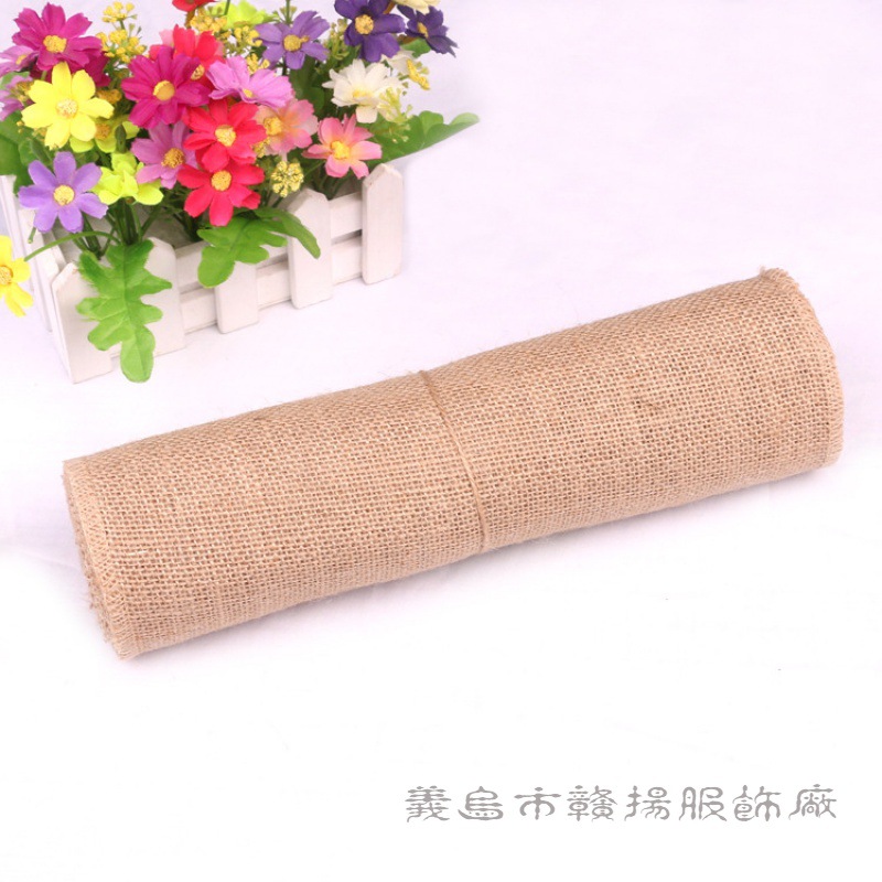 Thickened Jute Cloth Roll DIY Handmade Christmas Wedding Craft Linen Strip Natural Jute Roll Table Flag Chair Back Fabric