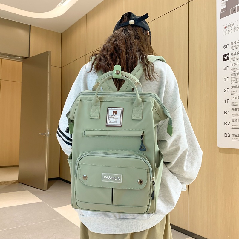 Japanese Ins Style Schoolbag Female Junior High School Student High-value Girl's Backpack Simple Travel Korean-style Portable Backpack