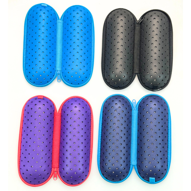 eva swimming goggles box color hollow swimming goggles storage bag outdoor swimming waterproof storage box round hole cross-border in stock