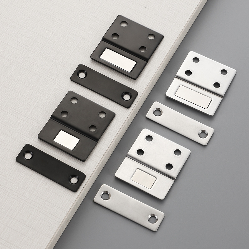 Cabinet door magnetic suction strong magnetic stainless steel punch-free magnetic touch invisible 90-degree cabinet drawer clothes sliding door ultra-thin door stopper