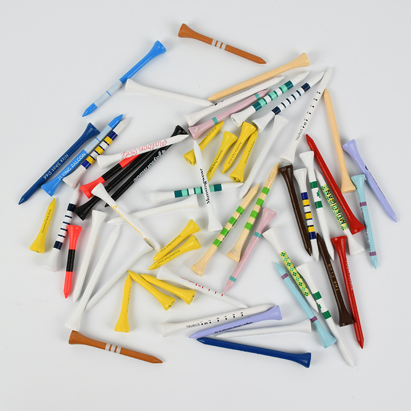 Multicolorful Golf Tee Golf Accessories Ball Tee 70mm Colorful Golf Tee Printed Golf Tee
