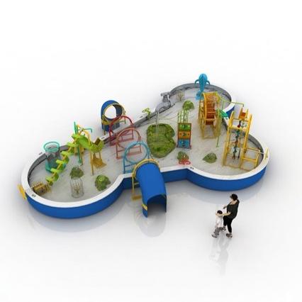 Manufacturers produce outdoor large-scale amusement equipment, water park, combination slide, glass fiber reinforced plastic slide, water village facilities