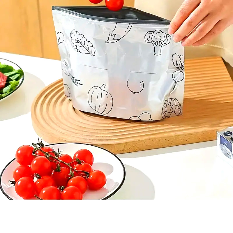 Aluminum Foil Antibacterial Fresh-Keeping Bag Refrigerator Freezer Refrigerated Pure Aluminum Sealed Bag Zipper Food-Grade Sealed Bag Repackaging Bag