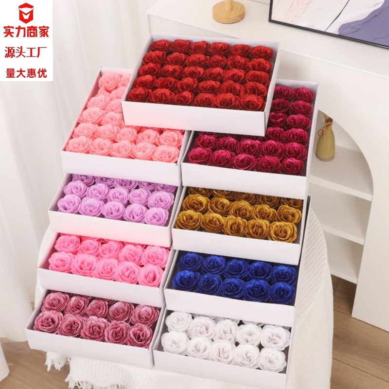 Искусственная цветочная голова, DIY, кристальная роза, голубая роза, роза с crushed ice, вечный цветок в подарочной коробке