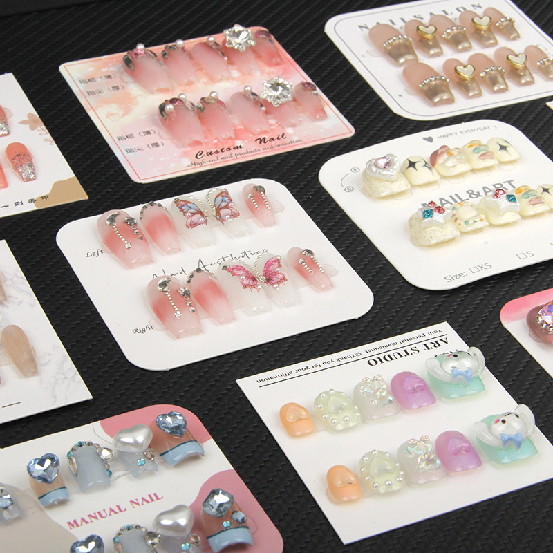 Nail Art Wear Cardboard Display Card Storage Simple Style Card Finished Product Display Photo Props Nail Art Card