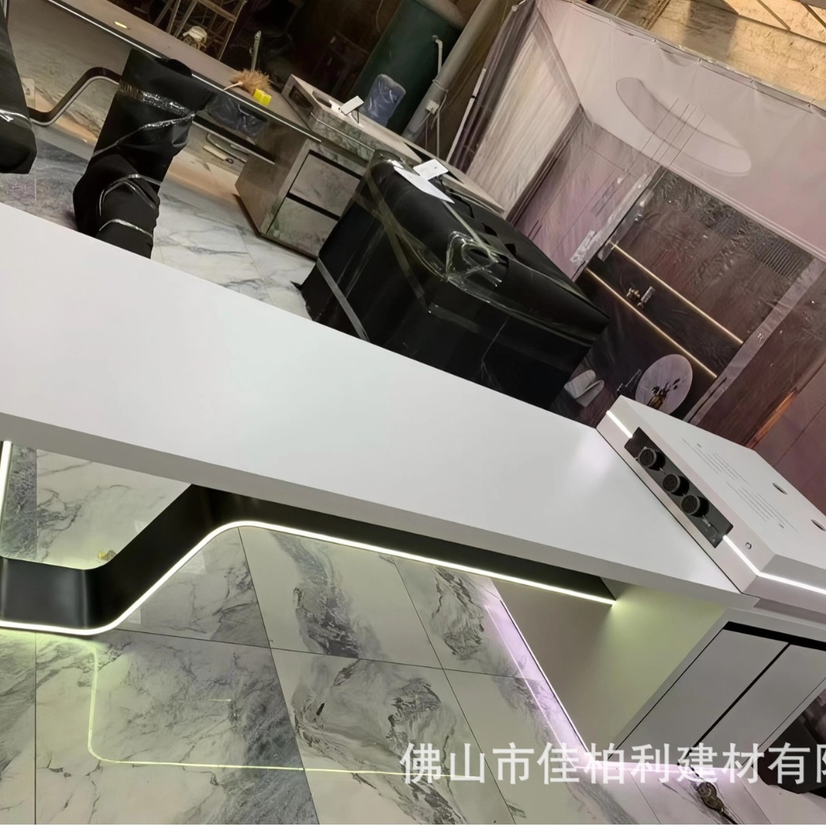 Modern Light Luxury Slate Island Tea Table Integrated Dining Table Multi-Functional Retractable Smart Island Table Hot Bending Processing