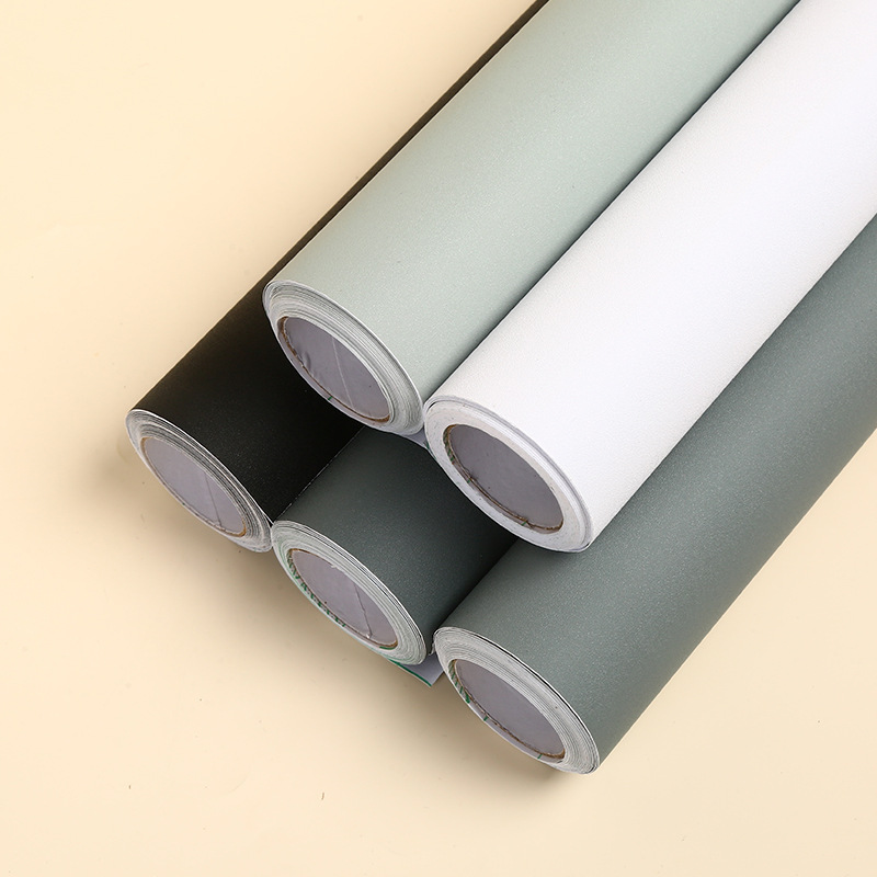 Solid Color Wallpaper Self-Adhesive Wallpaper High-End Feel Bedroom Living Room Tv Background Wall Rental Room Bathroom Sticker Strong Adhesive