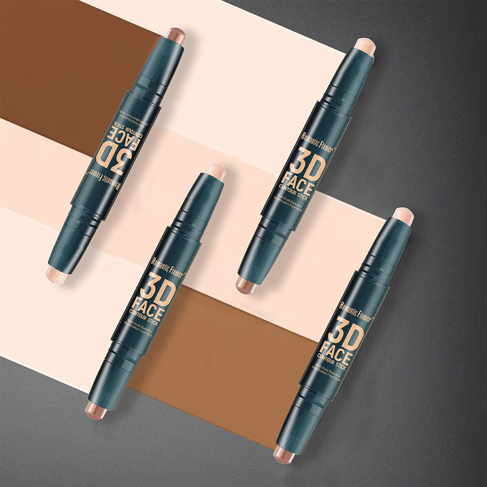 Cross-Border Foreign Trade Export Double-Ended Brightening Concealer Stick Waterproof and Sweat-Proof Cosmetics Makeup Highlighter Stick