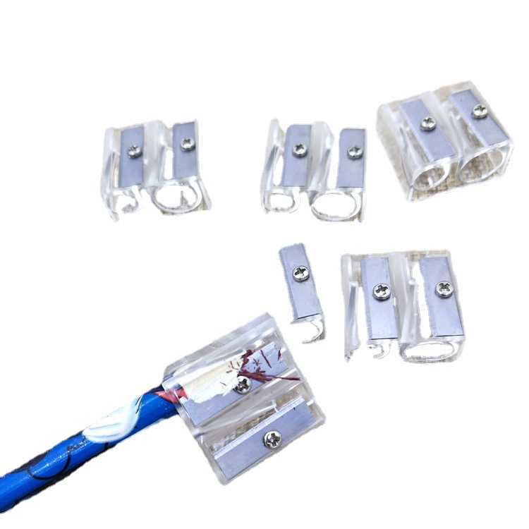 Double Hole Pencil Sharpener Large Hole Pencil Sharpener Reel Double White PS Transparent Pencil Sharpener Sharpener Heart Children Pencil Sharpener
