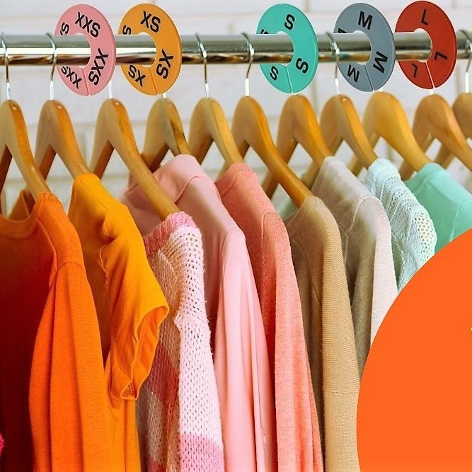 Round Clothing Size Divider Plastic Disc for Wardrobe Classification Double-Sided Printing Cross-Border Hot Sale