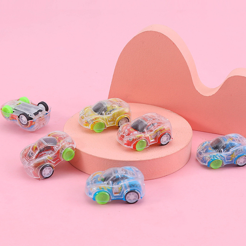 Double-Layer Transparent Graffiti Mini Pull-Back Car, Fun Egg Gashapon Small Toy Kindergarten Gift