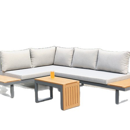 Outdoor Sofa Villa Park Terrace Plastic Wood Courtyard Garden Outdoor Sofa Set Open-Air Light Luxury Combination Sofa