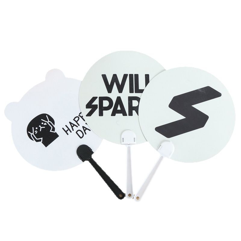 Plastic Advertising Fan Customized Logo Corporate Event Training Class Enrollment Promotion Group Fan Cartoon Gift Fan Customized