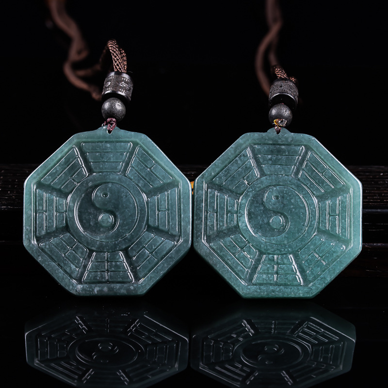Подвеска с восемью печатями, натуральный нефрит A, защитная подвеска Багуа, брендовый подарок для безопасности