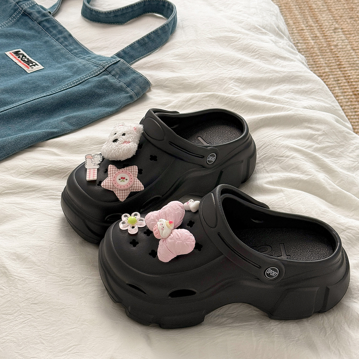 Thick-Soled Croc Shoes for Women Summer Outerwear Arch Support Beach Sandals for Women Wholesale