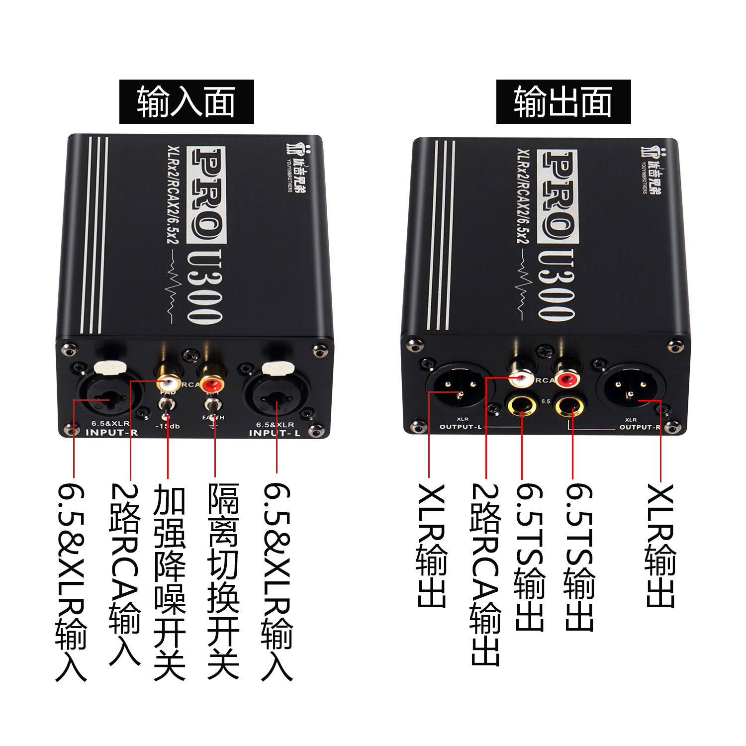 Multifunctional Audio Isolator Audio Current Sound Eliminator Xlr 6.5 Av Isolator Mixer Di Box