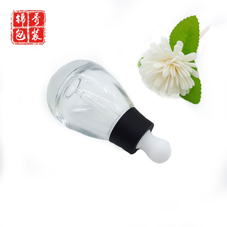 Jinxiu Packaging 30ml Small Light Bulb Essence Bottle Original Liquid Dropper Bottle Essential Oil Bottle Glass Cosmetic Bottle