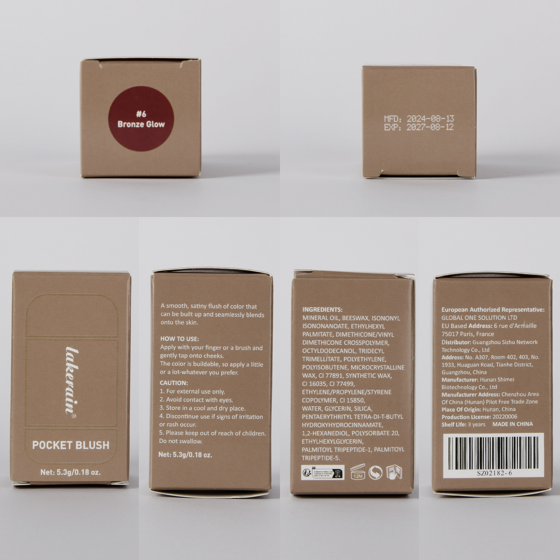 Lakerain Trendy Cream Blush Stick, Natural Color, Soft and Smooth, Lip and Cheek Blush