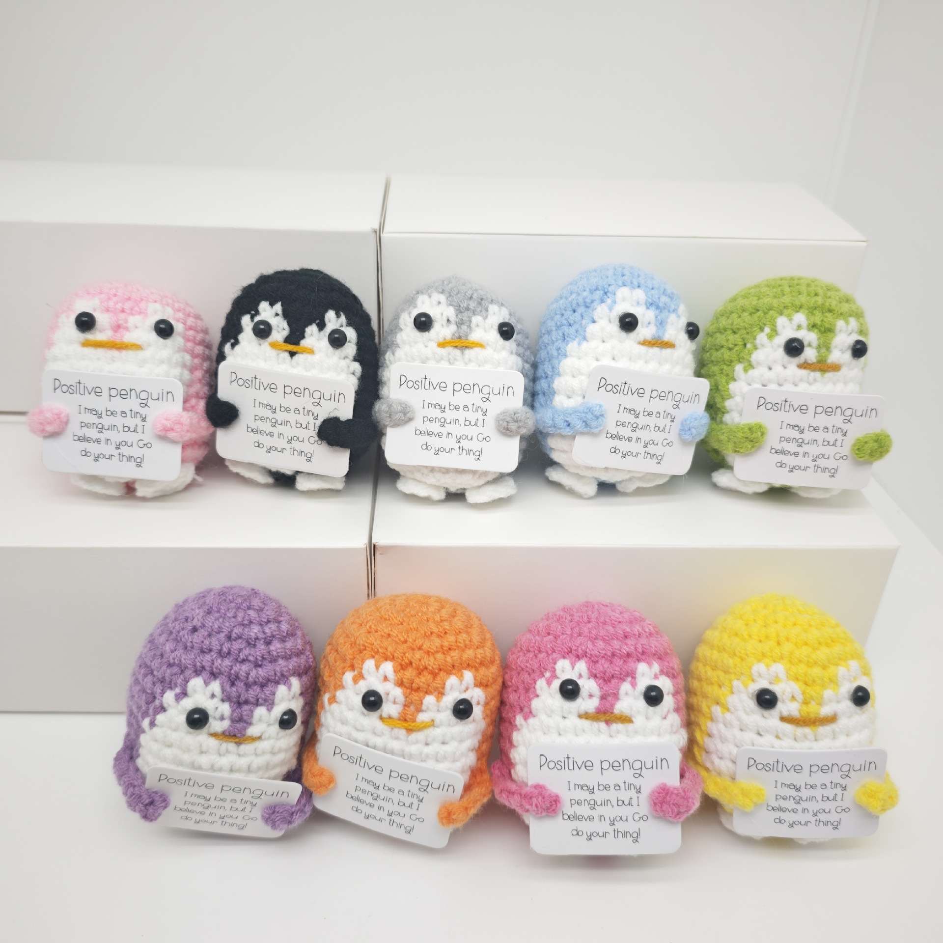 Amazon Explosive Handmade Wool Crocheted Penguin Positive Energy Pop Funny Expression Hamster Cucumber Fruit and Vegetable Watermelon
