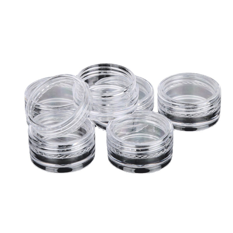 Transparent Round Bottle, Nail Art Glitter Bottle, Earring Jewelry Packaging Box, 2.5g 3g Trial Size Small Box Plastic Bottle