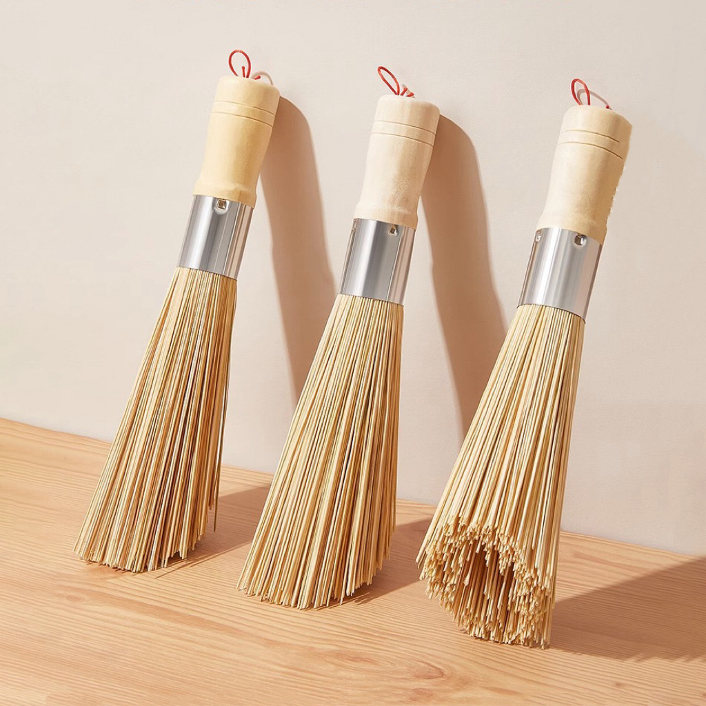 Бамбуковая щетка для кастрюль, толстая, для мытья посуды