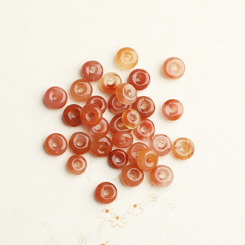 South Red Agate Buckle Natural South Red Ice Floating Beads DIY Beaded Bracelet Necklace Abacus Beads Accessories