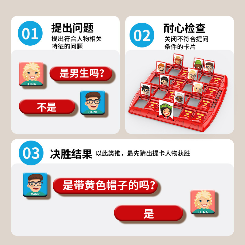 Guess Who I Am Board Game Kidsren's Educational Toy Guessing Character Card Game Two-Player Battle for Boys over 6 Years Old