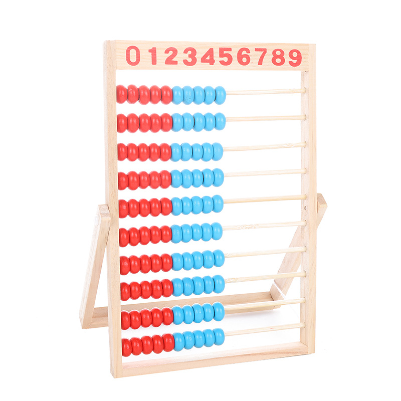 Wooden Calculation Rack for Primary School Students Mathematics 10-Speed Abacus Rack for Young Kidsren Abacus Addition and Subtraction Arithmetic Counting Stick Teaching Aids