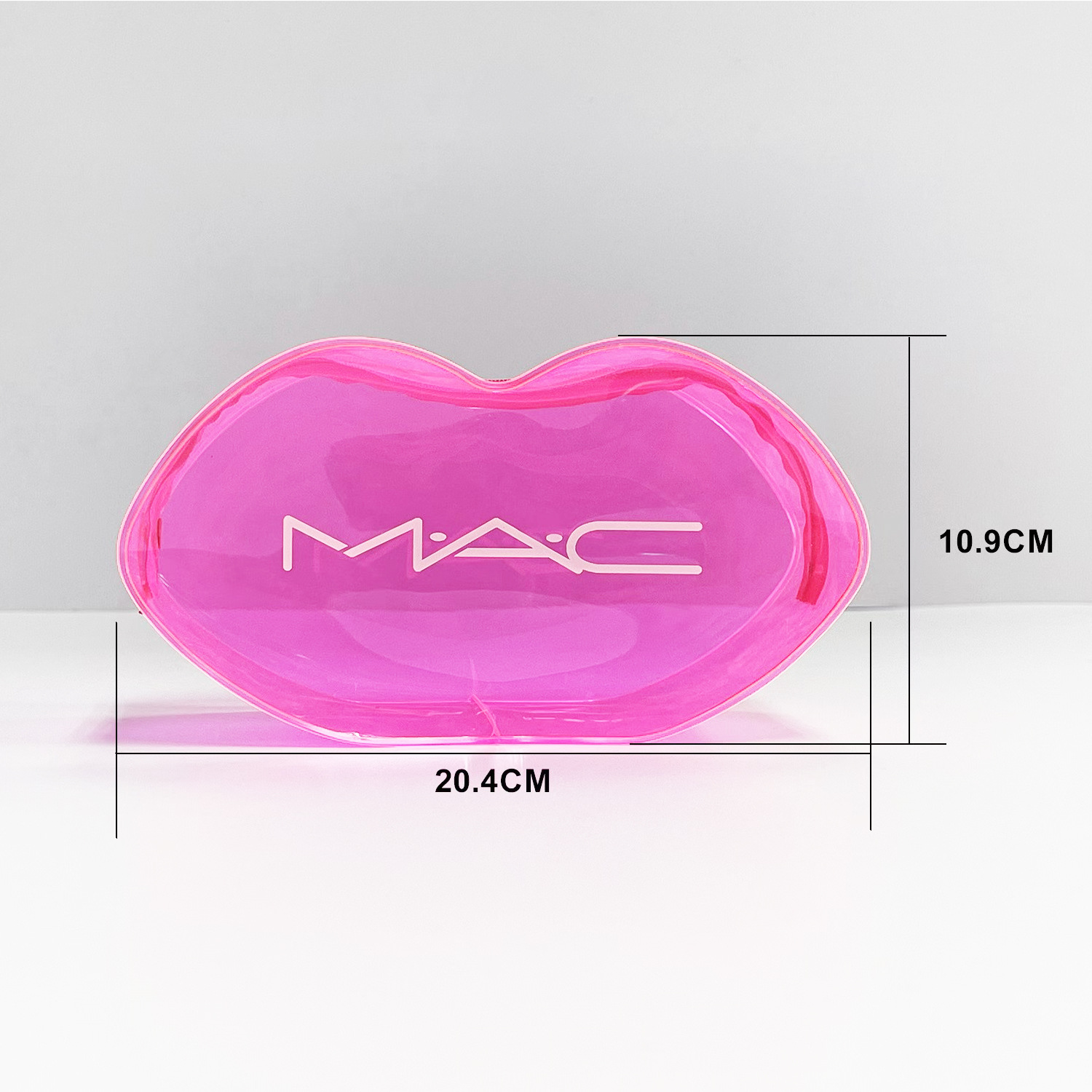 Mac Officially Licensed Lip Pvc Cosmetic Bag Portable Transparent Beauty Storage Bag Fashionable Makeup Tool Organizer Bag