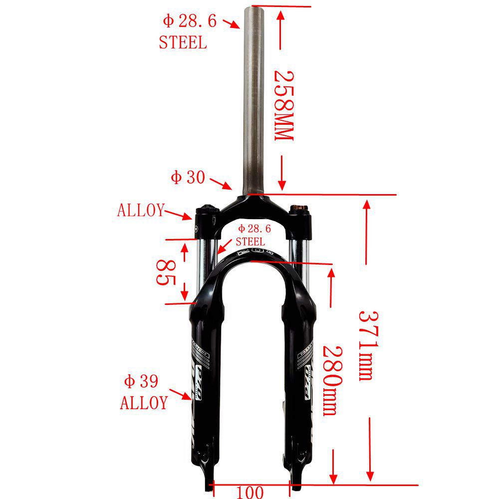 PASAK mountain bike shock absorber front fork soft and hard adjustable lockable 20/24 inch folding bike small wheel diameter disc brake