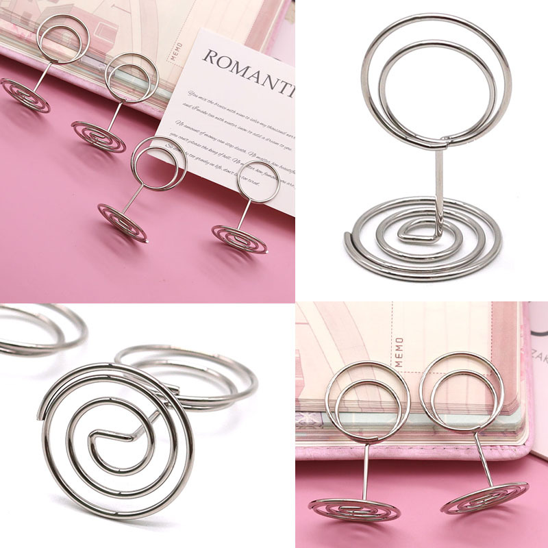 50mm Peacock round business card holder metal silver note holder wedding table number holder Office message holder creative photo clip