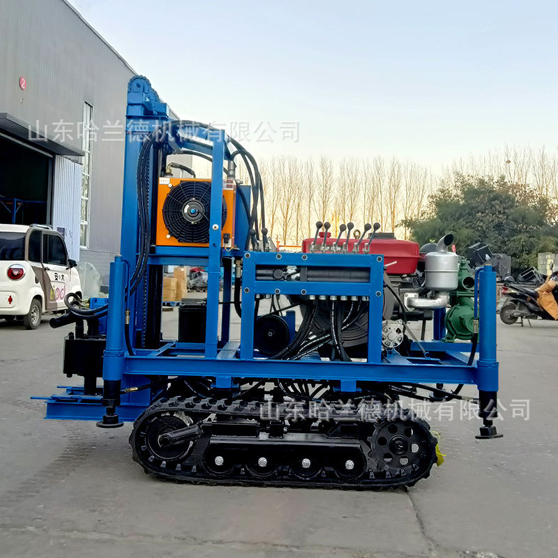 Diesel Hydraulic Drilling Rig Small Wheeled Crawler Water Well Drilling Rig High Power Large Diameter Drilling Rig