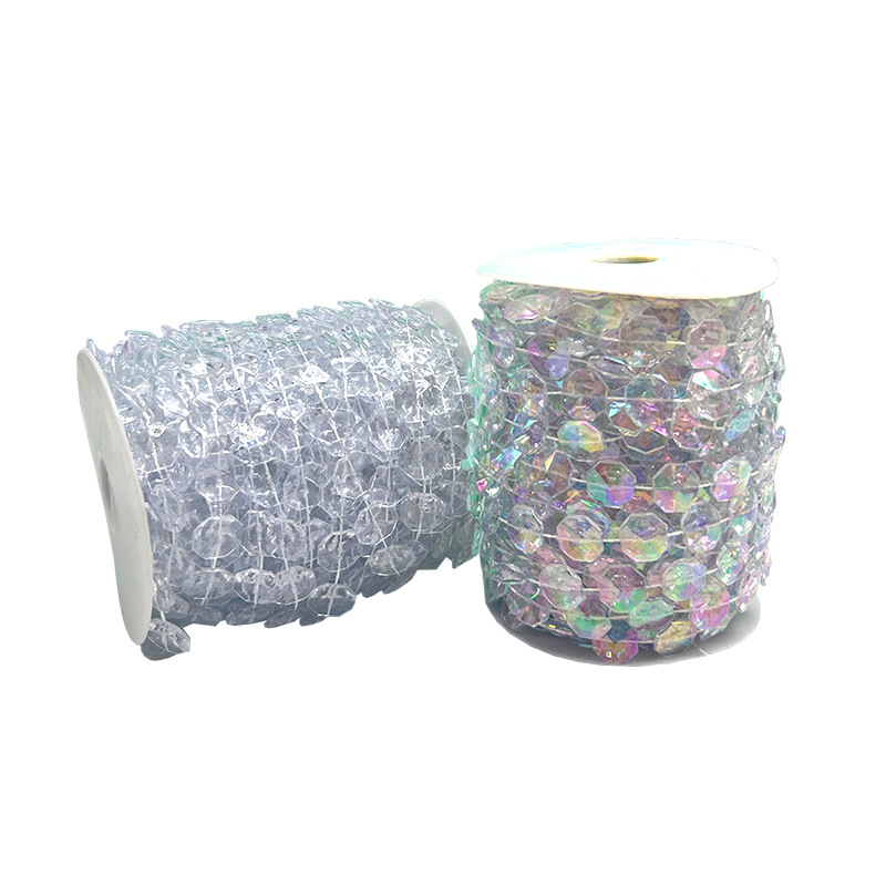 Wedding Crystal Octagonal Bead Curtain Door Curtain Acrylic Wedding Bead Chain Crystal Tree Decorative Bead Curtain Wedding Road Guide Bead String