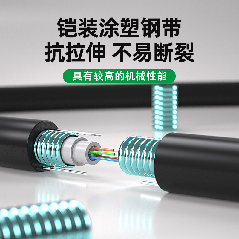 Rihai Kexin Factory Direct Sales Gyxtw Center Tube Optical Cable 2 Cores 4 Cores 6 Cores 8 Cores 12 Cores 24 Cores Single Mode