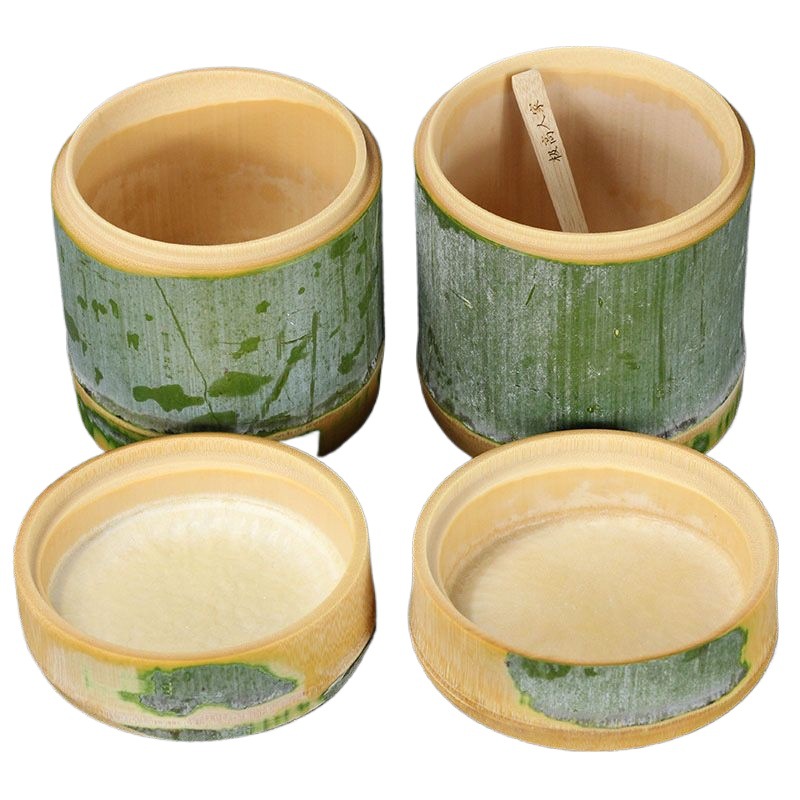 Fresh Natural Bamboo Rice Steamer Jar with Lid for Home Use, Large Commercial Bamboo Bowl