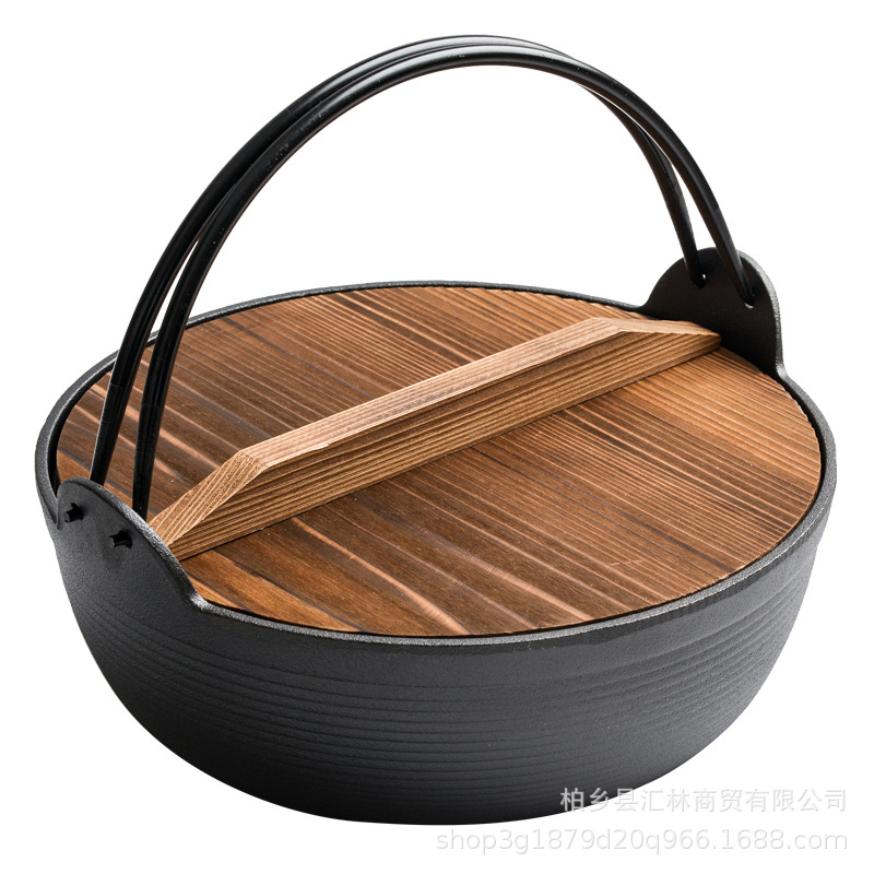 Cast Iron Stew Pot Non-coated Non-stick Old-fashioned Thickened Japanese Soup Pot Shouxi Outdoor Camping Hanging Pot Small Hot Pot Household