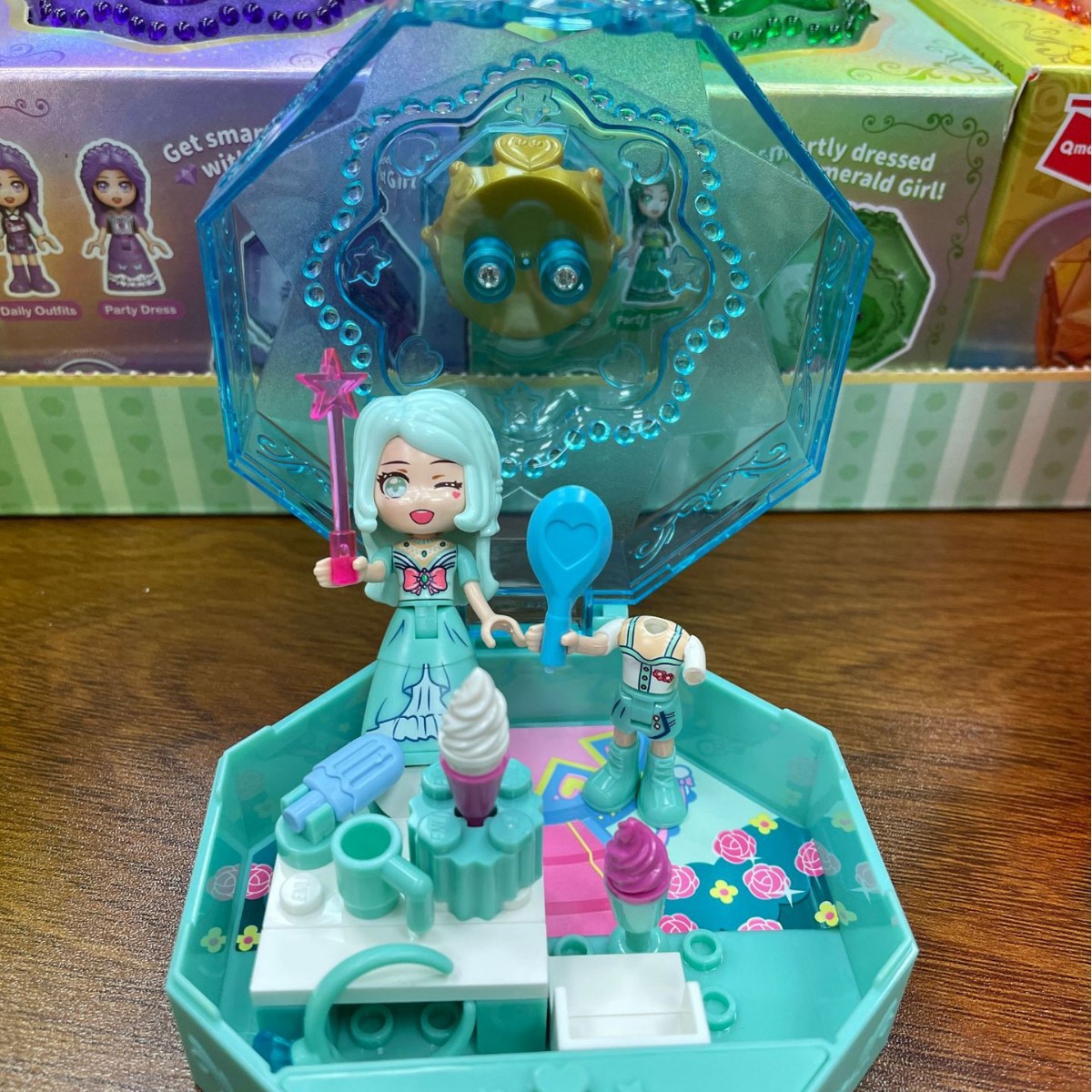 Popular Crystal Girl Educational Children's Building Blocks Creative Ornaments Cartoon Factory Direct Wholesale