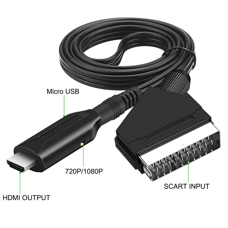 2022 Новый стиль Scart на HDMI кабель длиной 1м для удобного прямого подключения
